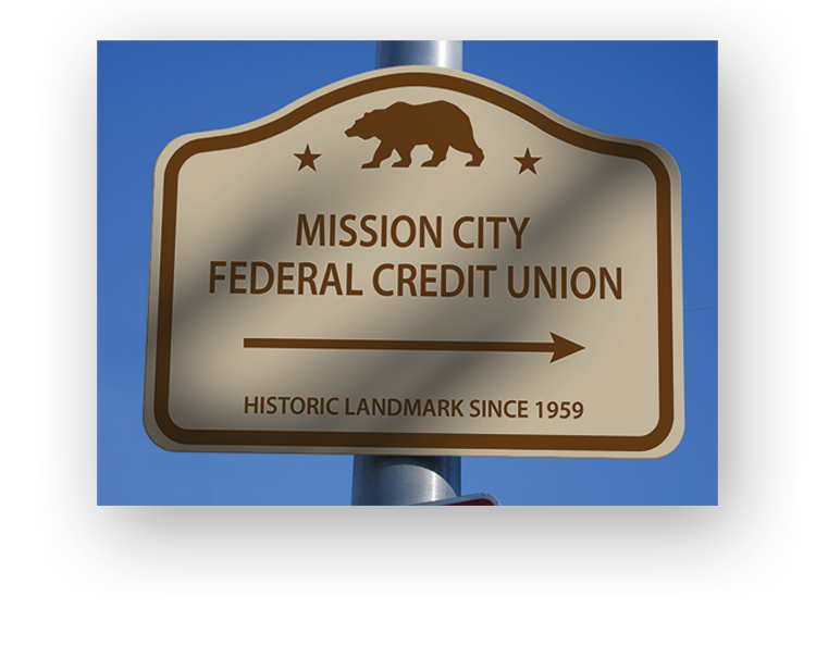 Mission City FCU Landmark Sign